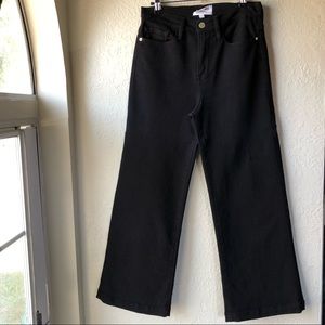 Frame Denim “Film Noir” Cropped Wide Leg Jeans